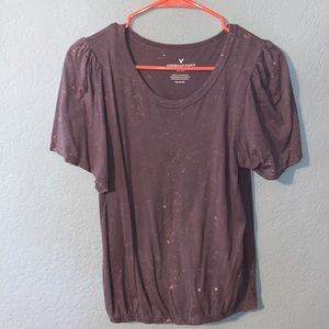 American Eagle t shirt with elastic bottom